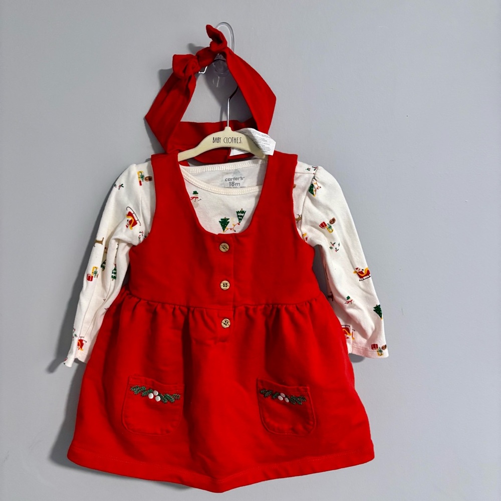 3-Piece Carter’s Toddler Girl Christmas Dress